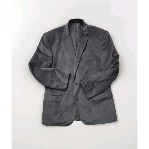 Calvin Klein Velvet Blazer, Men's Sport Coat Size 42R, Dark Gray MSRP $399 - Picture 1 of 10